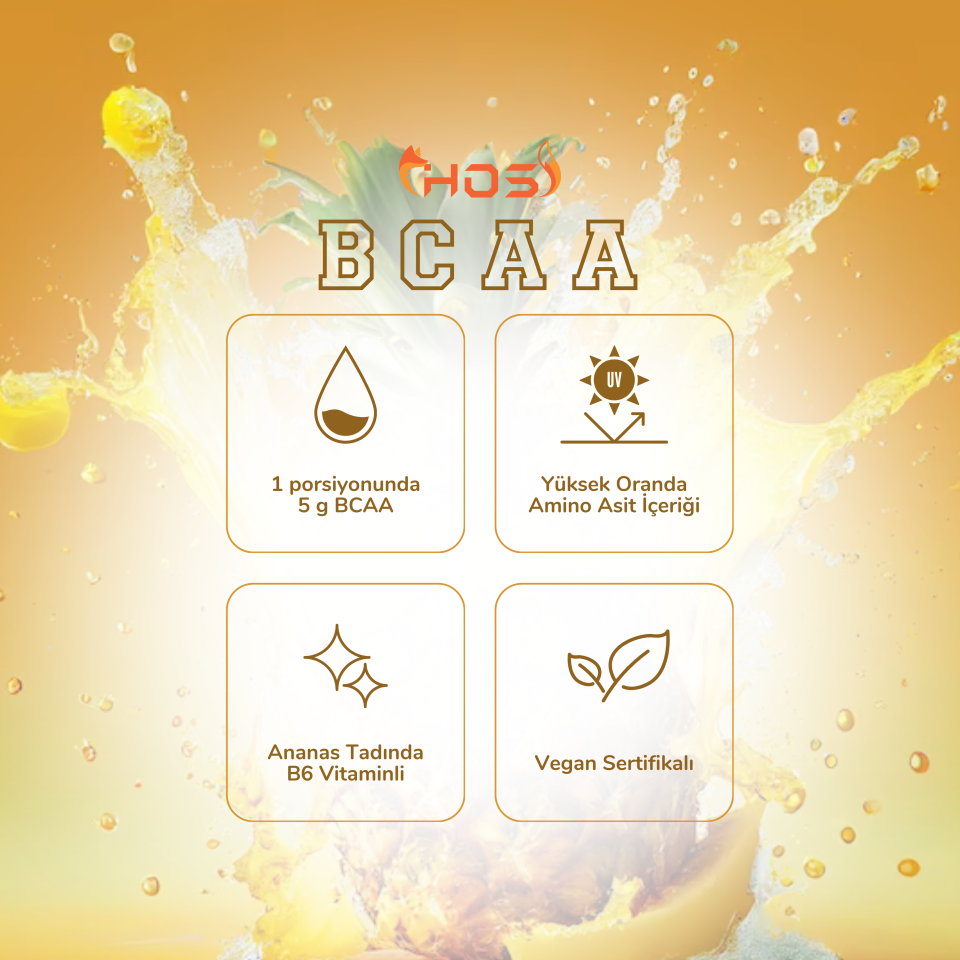 HOS BCAA Ananaslı | Amino Asit İçeren Spor Gıdası
